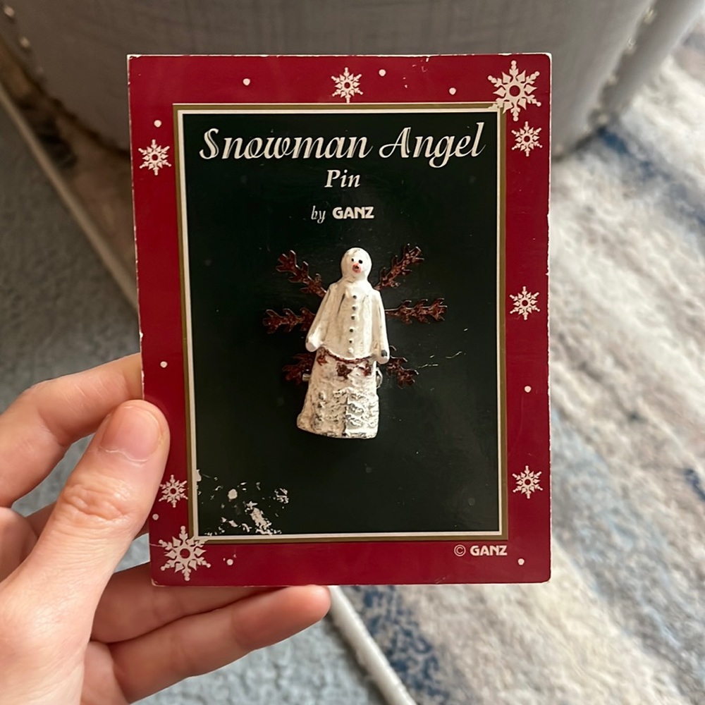 NWT Snowman Angel Winter Pin By GANZ